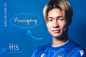德天空：22歲日本前鋒福田師王將轉(zhuǎn)會(huì)卡爾斯魯厄，總價(jià)100萬歐元配圖